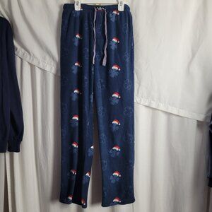 Lucky Brand Fleece Pants Loungewear Christmas Medium Clover Santa Hat whimsigoth